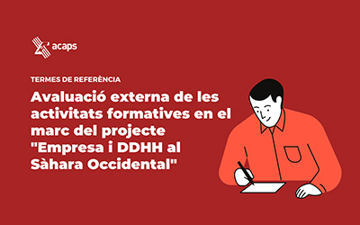 TdR: Avaluació externa de les activitats formatives del projecte “Empresa i DDHH al Sàhara Occidental”